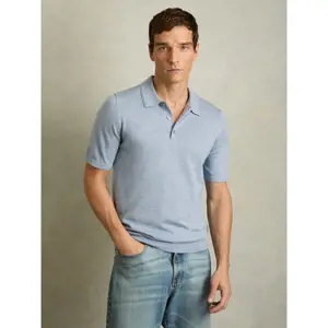 REISS MANOR Merino Wool Short Sleeve Polo Shirt